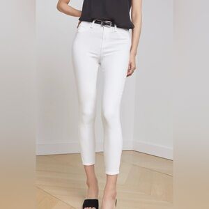 L’AGENCE White Stretch Denim High Rise Marguerite Skinny Jeans 29